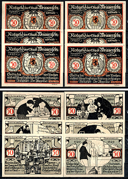 Вайсенфельс (Пруссия, Саксония) набор из 6 нотгельдов 1921 2193-52-3-1