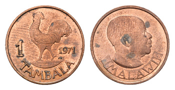 Малави 1 тамабла 1971 KM 7 бронза aUNC 4655-122