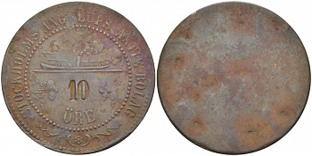 ШВЕЦИЯ ЖЕТОН ТРАНСПОРТНЫЙ 10 ORE, STOKHOLMS ANGSLUPS AKTIE BOLAG медь 4545-111