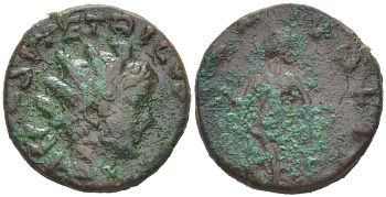 Римская Империя, императоры в Галлии антониниан 273 - 274 Тетрик II, локальная чеканка в Галлии RIC биллон 1073-24-97