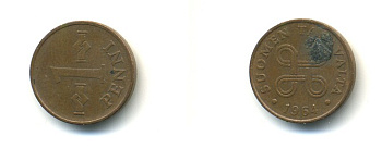 Финляндия 1 пенни 1964 KM 44 медь 4364-152