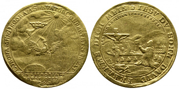 Саксен-Кобург-Заальфельд 1 дукат ND (1745) Кристиан Эрнст (1729-1745), на смерть герцога, 3,32 г золото 00-809-74