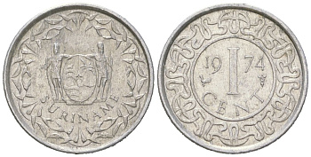 Суринам 1 цент 1974 KM 11a алюминий 4611-822