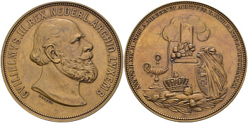 НИДЕРЛАНДЫ МЕДАЛЬ ND ВИЛЛЕМ III (РОДИЛСЯ 19 ФЕВРАЛЯ 1817 - СКОНЧАЛСЯ 23 НОЯБРЯ 1890), МЕДАЛЬЕР BEGEER, ДИАМЕТР 50 ММ. бронза 00-00