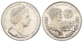 Британские Виргинские острова 1 доллар 2004 XXVIII летние Олимпийские Игры, Афины 2004 - бегуны KM 303 медно-никель BU 01-231-52
