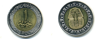 Египет 1 фунт 2008 сфинкс KM 940 a биметалл UNC 83-1754