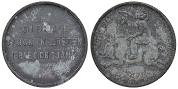 Австрия жетон 1946 удачи в первом году свободы, ребенок с грибом на свинье цинк 4121-211