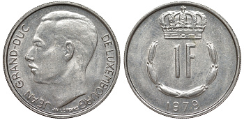Люксембург 1 франк 1979 KM 55 медно-никель 4143-122