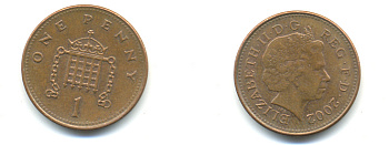 Великобритания 1 пенни 2002 Елизавета II (1952-2022) KM 986, Spink 4710 (B5) сталь плакированная медью 177-547
