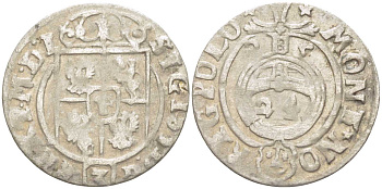 ПОЛЬША (ЛИТВА) 3 ПОЛКЕРА = 3 ПОЛТОРАКА = 1 КРЕЙЦЕР 1625 СИГИЗМУНД III (1587-1632) KM 41 серебро 3896-1522