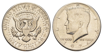 США 1/2 доллара (50 центов) 1971 D, Джон Кеннеди KM 202b медь плакированная медно-никелем aUNC 81-212