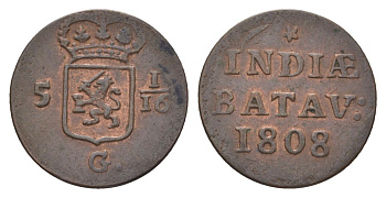 Нидерландская Восточная Индия, Голландия (Holland) 1 дуит 1808 KM 76 медь 4623-1143