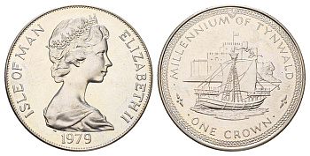 Остров Мэн 1 крона 1979 1000 летие Тинвальду (парламенту), Св. Мишель КМ 48 медно-никель UNC 4386-332