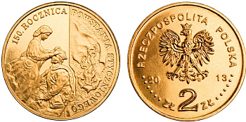 Польша 2 злотых 2013 MW, 150 лет со дня восстания 1863 года KM 852 нордик UNC 4676-944