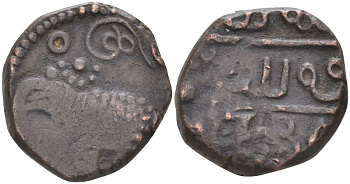 Индия, Майсур (Mysore) 20 кэш 1811-1831 Krishna Raja Wodeyar (1810-1868), вес 9,13 гр. KM С#177 медь 4112-511