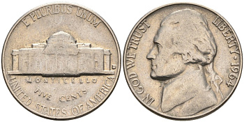 США 5 центов 1964 D, Джефферсон KM А192 медно-никель 92-1131