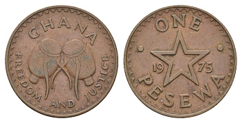 Гана 1 песева 1975 KM 13 бронза 4666-547