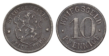 Гейдельберг 10 пфеннигов ND (1919-1920) Funck 203.3, Men05 11175.1, Men18 14006.1 железо 4636-1117