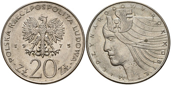 Польша 20 злотых 1975 MW, Международный год женщины KM 75, Parchimowicz 248 медно-никель 4157-945