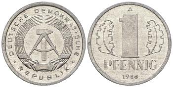 ГДР 1 пфенниг 1983 А KM 8.2 алюминий 4623-446