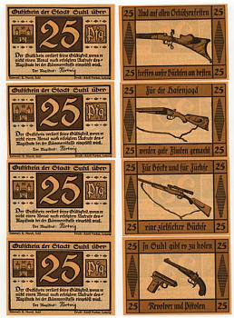 СЮЛЬ 4х25 ПФЕННИГОВ СТРЕЛКОВОЕ ОРУЖИЕ бумага UNC (пресс) 70-2511