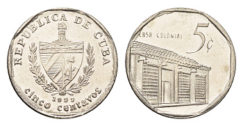 Куба 5 сентаво 1999 KM 575.2 сталь плакированная никелем UNC 4696-1137