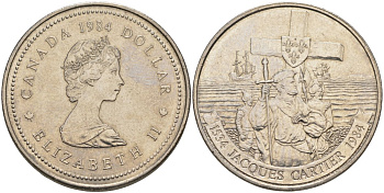 Канада 1 доллар 1984 Жак Картье KM 141 никель aUNC 189-114