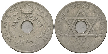 Британская Западная Африка 1 пенни 1936 Эдуард VIII (1936) KM 16 медно-никель 4620-326