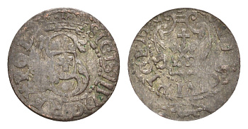 Ливония, Рига 1 шиллинг 1587-1622 KM 5 серебро 4655-235