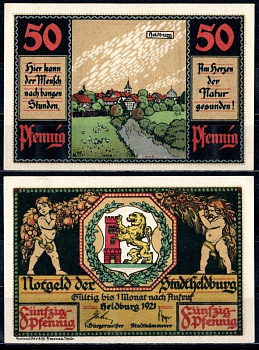 Хельдбург (Тюрингия) 50 пфеннигов 1921 бумага UNC (пресс) 7555-17-2-2
