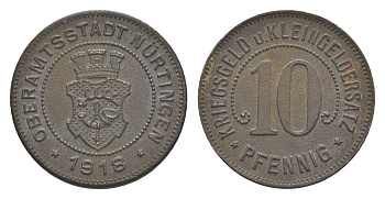 Нюртинген 10 пфеннигов 1918 Funck 386.2, Men05 19366.3, Men18 24247.3 железо 4636-737