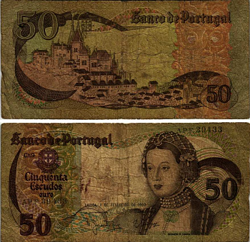 Португалия 50 эскудо 1980 Инфанта донна Мария, Синтра Pick 174b бумага 8607-83-3-2