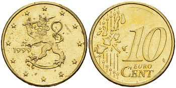 Финляндия 10 евроцентов 1999 KM 101 нордик 4143-1147