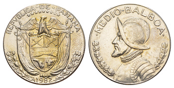 Панама 1/2 бальбоа (50 сентесимо) 1982 KM 12b медь плакированная медно-никелем 4645-115