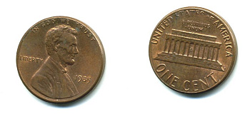 США 1 ЦЕНТ 1985 ЛИНКОЛЬН KM 201b цинк плакированный медью 46-711
