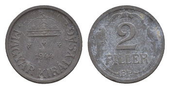 Венгрия 2 филлера 1944 BP KM 519 цинк 4658-353