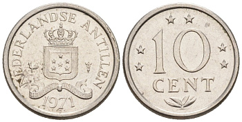Нидерландские Антилы 1 цент 1976 Юлиана (1948-1980) KM 8 бронза 4576-861