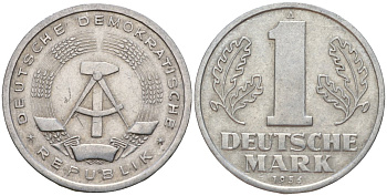 ГДР 1 марка 1956 A KM 13 алюминий 4601-511