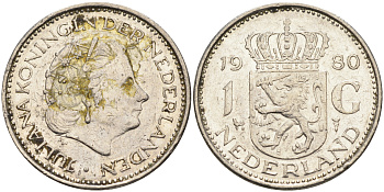 Нидерланды 1 гульден 1980 Юлиана (1948-1980) KM 184а никель 4177-325