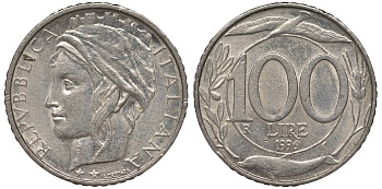 Италия 100 лир 1996 R KM 159 медно-никель 4128-1247