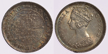 Гонконг 10 центов 1899 Виктория (1837-1901) KM 6.3 серебро 00-00