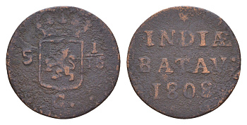 Голландская Ост-Индия 1 дуит 1808 KM 76 медь 4655-566