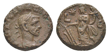 Римская Империя, Провинция Египет тетрадрахма 289-290 Максимиан Геркулий, бюст императора/Тихе с рогом изобилия, Александрия, (из старой нидерландской коллекции) Dattari 5991 биллон 1100-9-41