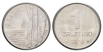 Бразилия 1 крузейро 1979 KM 590 нержавеющая сталь UNC 4668-1118