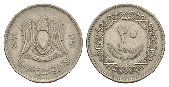 Ливия 20 дирхамов 1975 KM 15 медно-никель 27-214