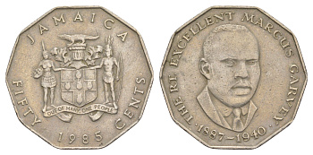 Ямайка 50 центов 1985 KM 65 медно-никель 4634-715