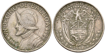 Панама 1/10 бальбоа 1966 KM 10 медь плакированная медно-никелем 4596-466