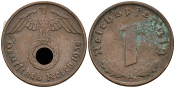 Германия 1 рейхспфенниг 1938 A KM 89, J 361 бронза 4396-833