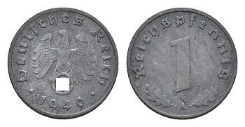 Германия 1 рейхспфенниг 1940 A KM 97, J. 369 цинк 4630-1043