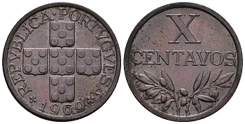 Португалия 10 сентаво 1969 KM 583 бронза 4147-558